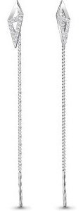 Серьги-цепочки AQUAMARINE 45486А вес 0.82 г серебро, фианит купить,11829