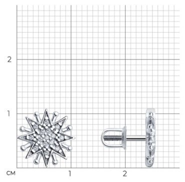Серьги Diamant 94-122-02109-1 вес 1.93 г серебро, фианит купить,15874