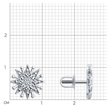 Серьги Diamant 94-122-02109-1 вес 1.93 г серебро, фианит купить,15874