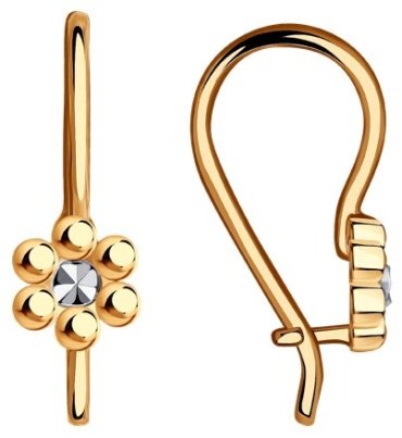Серьги Diamant 51-120-00499-1_1,05 вес 1.05 г золото, без вставок купить,100999