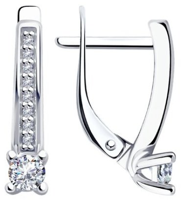 Серьги Diamant 94-120-01573-1 вес 2.3 г серебро, фианит купить,8923