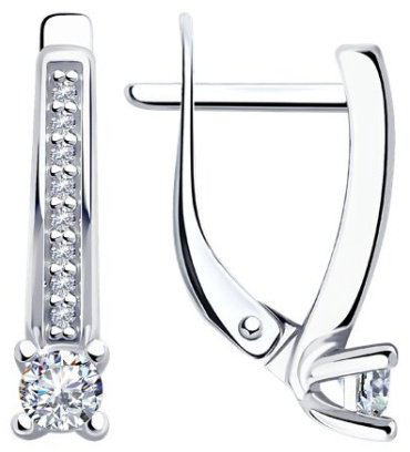 Серьги Diamant 94-120-01573-1 вес 2.3 г серебро, фианит купить,8923