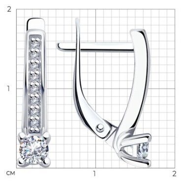 Серьги Diamant 94-120-01573-1 вес 2.3 г серебро, фианит купить,8923