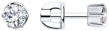 Пусеты SOKOLOV 94021720-sk22 вес 1.47 г серебро, фианит купить,11999