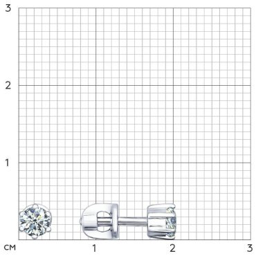 Пусеты SOKOLOV 94021720-sk22 вес 1.47 г серебро, фианит купить,11999