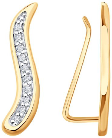 Кафф Diamant 51-120-02905-1 вес 1.32 г золото, фианит купить,130636