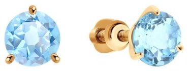 Пусеты Diamant 51-322-01699-1 вес 1.55 г золото, топаз купить,116231
