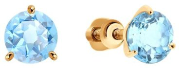 Пусеты Diamant 51-322-01699-1 вес 1.55 г золото, топаз купить,116231