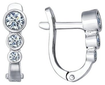 Серьги SOKOLOV 94021525 вес 1.77 г серебро, фианит купить,14246