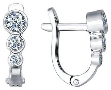 Серьги SOKOLOV 94021525 вес 1.77 г серебро, фианит купить,14246