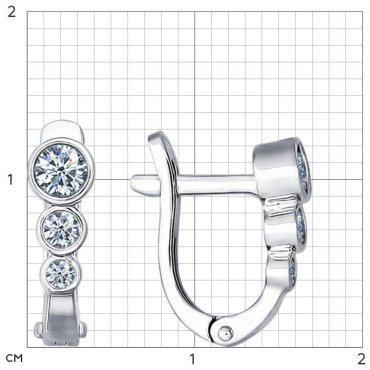 Серьги SOKOLOV 94021525 вес 1.77 г серебро, фианит купить,14246