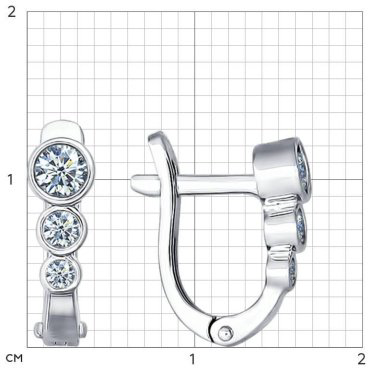 Серьги SOKOLOV 94021525 вес 1.77 г серебро, фианит купить,14246