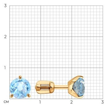 Пусеты Diamant 51-322-01699-1 вес 1.55 г золото, топаз купить,116231