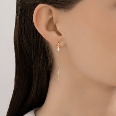 Серьги-цепочки SOKOLOV 0200607 вес 0.92 г золото, фианит купить,98799
