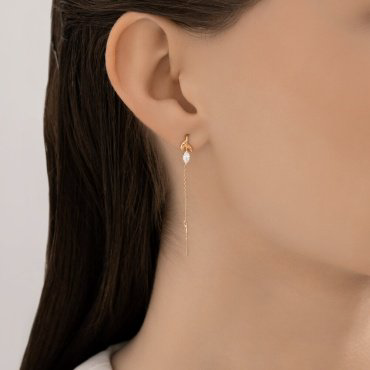 Серьги-цепочки SOKOLOV 0200607 вес 0.92 г золото, фианит купить,98799