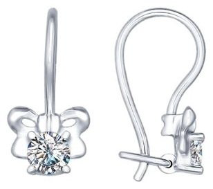 Серьги SOKOLOV 94022200 вес 1.12 г серебро, фианит купить,7272