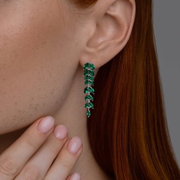 Серьги Diamant 94-321-02172-2 вес 5.14 г серебро, ситалл купить,64100