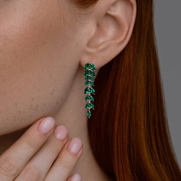 Серьги Diamant 94-321-02172-2 вес 5.14 г серебро, ситалл купить,64100