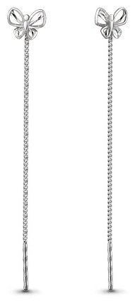 Серьги AQUAMARINE 30811.5 вес 1.5 г серебро, фианит купить,11774