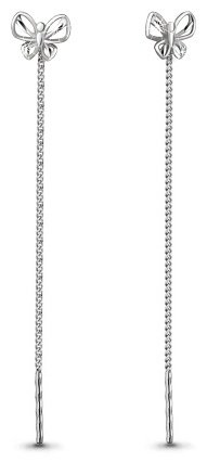 Серьги AQUAMARINE 30811.5 вес 1.5 г серебро, фианит купить,11774