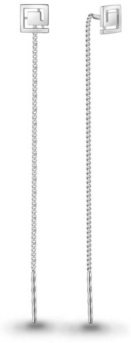 Серьги-цепочки AQUAMARINE 33529 вес 0.89 г серебро, без вставок купить,11774