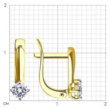 Серьги SOKOLOV 026809-2 вес 1.25 г золото, фианит - ForteMarket Серьги SOKOLOV 026809-2 вес 1.25 г золото, фианит купить,100401
