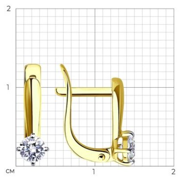 Серьги SOKOLOV 026809-2 вес 1.25 г золото, фианит - ForteMarket Серьги SOKOLOV 026809-2 вес 1.25 г золото, фианит купить,100401