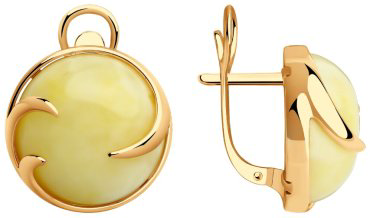 Серьги Diamant 93-320-00840-1 вес 7.78 г серебро, янтарь купить,66690