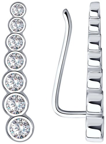 Серьги SOKOLOV 94021653 вес 1.99 г серебро, фианит купить,9696