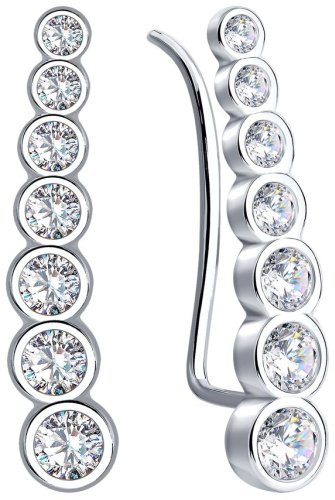 Серьги SOKOLOV 94021653 вес 1.99 г серебро, фианит купить,9696