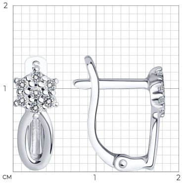Серьги SOKOLOV 94021370 вес 1.65 г серебро, фианит купить,13338