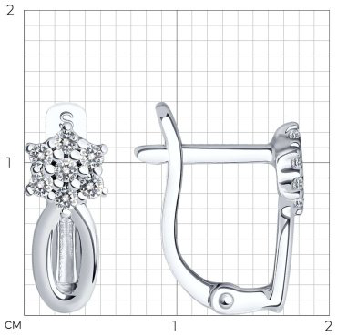 Серьги SOKOLOV 94021370 вес 1.65 г серебро, фианит купить,13338