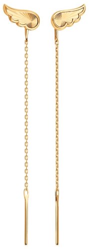 Серьги-цепочки SOKOLOV 0200599 вес 0.99 г золото, без вставок купить,102855