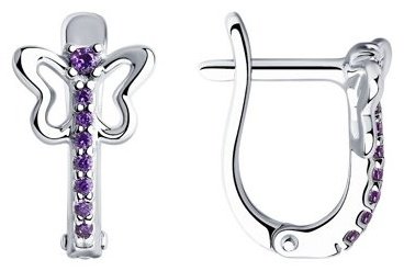 Серьги Diamant 94-120-01172-1 вес 1.78 г серебро, фианит купить,10209