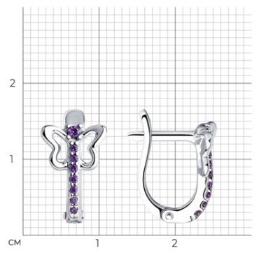 Серьги Diamant 94-120-01172-1 вес 1.78 г серебро, фианит купить,10209