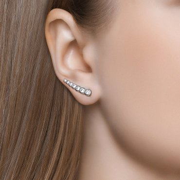 Серьги SOKOLOV 94021653 вес 1.99 г серебро, фианит купить,9696