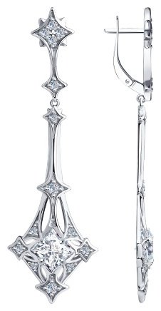 Серьги SOKOLOV 94023804 вес 10.5 г серебро, фианит купить,96090