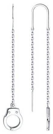 Серьги SOKOLOV 94024084 вес 2.6 г серебро, без вставок купить,13338