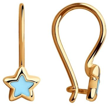 Серьги Diamant 51-120-00672-1 вес 1 г золото, эмаль купить,83045