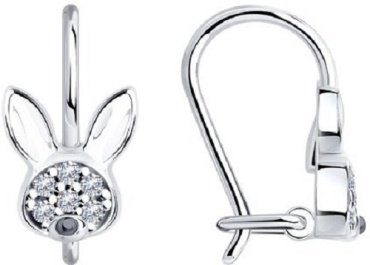 Серьги Diamant 94-120-00986-1 вес 1.47 г серебро, фианит купить,11999