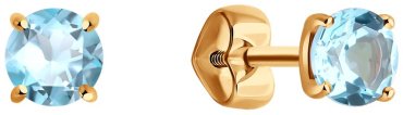 Пусеты SOKOLOV 729066 вес 1.19 г золото, топаз купить,113969