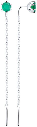 Серьги-цепочки SOKOLOV 92022464 вес 1.38 г серебро, агат купить,15266