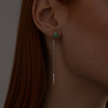 Серьги-цепочки SOKOLOV 92022464 вес 1.38 г серебро, агат купить,15266