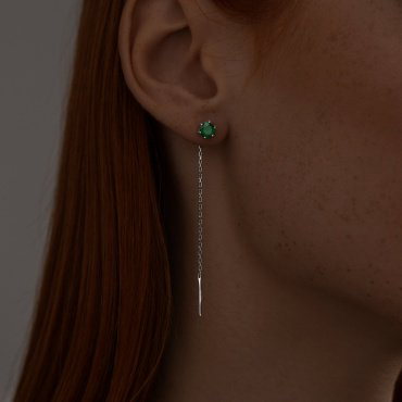 Серьги-цепочки SOKOLOV 92022464 вес 1.38 г серебро, агат купить,15266