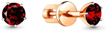 Пусеты AQUAMARINE 4403603.6 вес 1.08 г серебро, гранат купить,21546