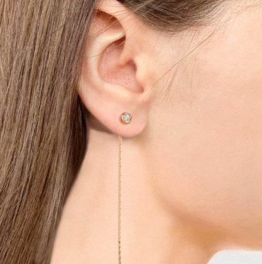 Серьги-цепочки AQUAMARINE 40997A.6 вес 0.97 г серебро, фианит купить,11774