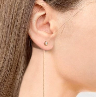 Серьги-цепочки AQUAMARINE 40997A.6 вес 0.97 г серебро, фианит купить,11774