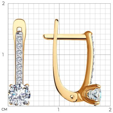 Серьги SOKOLOV 029841 вес 1.8 г золото, фианит купить,144000