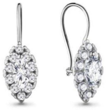 Серьги AQUAMARINE 40969А.5 вес 1.65 г серебро, фианит купить,20777
