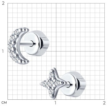 Серьги SOKOLOV 94022924 вес 1.19 г серебро, фианит купить,9699